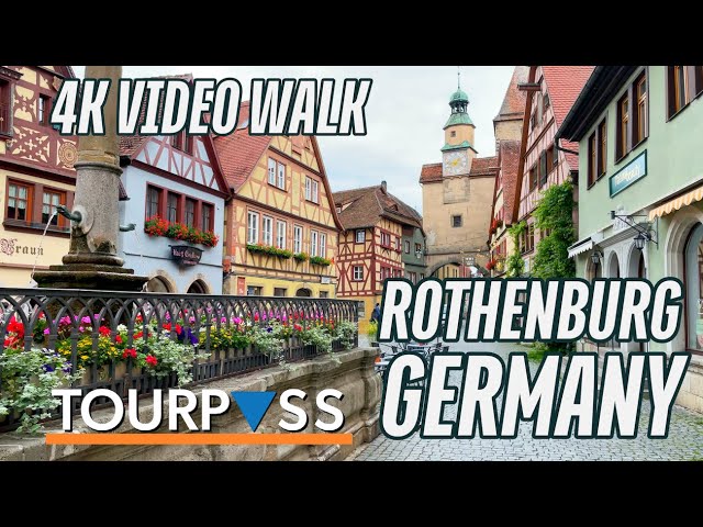 Rothenburg, Germany Historic City Center Walking Tour (4K UHD Travel Video) | Virtual Treadmill Walk