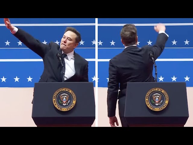 Elon Musk does completely innocent Nazi salute... twice